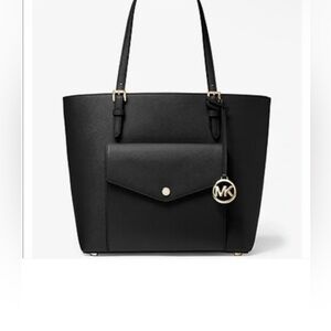 Michael Kors large saffiano leather black jet set tote